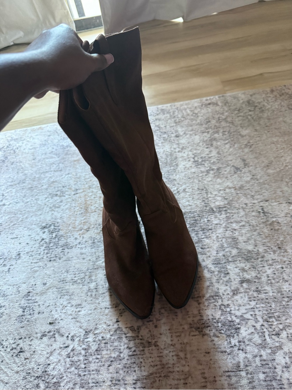 Women's Brown Suede Cowboy Knee-High Boots